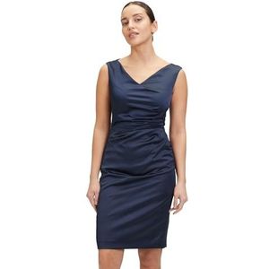 Vera Mont Dames zakelijke etui-jurk met plooien, blauw, 46