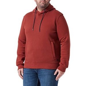 Mexx Heren hoodie met rits pocket sweatshirt met capuchon, Dark Brick, XL