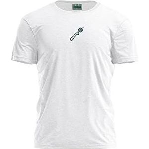 Bona Basics, Digitaal bedrukt, basic T-shirt voor heren,%100 katoen, wit, casual, herentops, maat: L, Wit, L