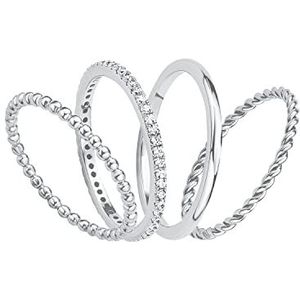 s.Oliver Ring 925 Sterling Zilveren Dames Ringen, met Zirkonia synth., Zilver, Wordt geleverd in Sieraden geschenkverpakking, 2015043