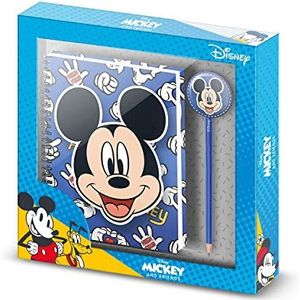 karactermania Mickey Mouse Grins-geschenkdoos met notitieboekje en modepotlood, blauw