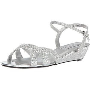 Touch Ups Women's Lena Wedge Sandal, Silver, 8