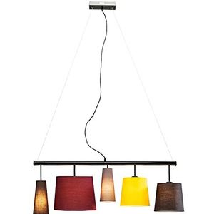 Kare Design hanglamp Parecchi Colore 100, moderne stoffen lampenkappen (zwart, geel, grijs, donkerrood, bruin) hanglamp voor eettafel, design woonkamerlamp (H/B/D) 160 x 107 x 30 cm