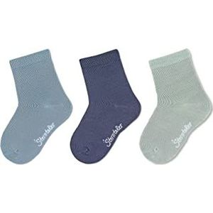 Sterntaler Uniseks kindersokken, 3 stuks, effen bamboe, lichtblauw, normaal, lichtblauw