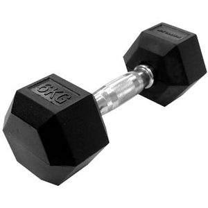 ab. Hexagonal Dumbbell | Material: Iron with Rubber Coat | Exercise, Fitness, and Strength | Home Gym Equipment Fitness | Dumbbells Weights for Men & Women | Set of 1, 6 kg (13.23 LBS) Black