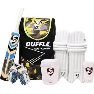 SG Kashmir Eco Cricket Kit with Nylon Kitbag for Youth for Age Between 8 to 10 Yrs (Size 4)