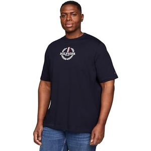 Tommy Hilfiger Heren Bt-Global Stripe Wreath Tee-B S/S T-shirts, blauw, 4XL, woestijn hemel, 4XL grote maten tall