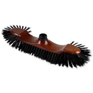 Homéa, Halve kop borstelharen, 38 cm, houteffect, met fitting, bruin