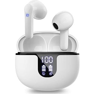 Quality Park Bluetooth in-ear, hoofdtelefoon, draadloos, Bluetooth 5.2, hifi-stereogeluid, IPX7 waterdicht, draadloze hoofdtelefoon, touch-control, ruisonderdrukking, Bluetooth 40H speeltijd