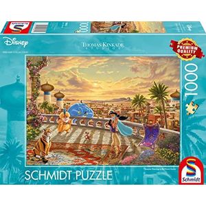 Schmidt Spiele 58032 Thomas Kinkade, Disney, Jasmine Dancing in The Desert Sunlight, puzzel met 1000 stukjes, karton