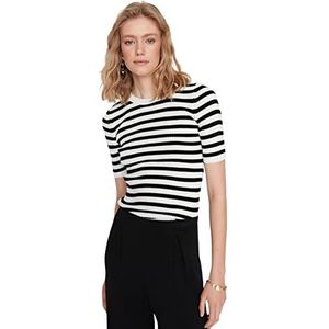 Trendyol Vrouwen ECU-Striped Knitwear Sweater, Ecru, S