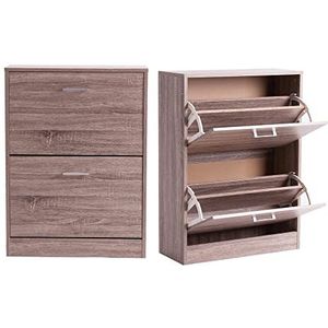 Last Deco Schoenenkast, entree, Henk, Schoenenkast, Hout, 2 laden, bruin, 60 x 81,5 x 24 cm