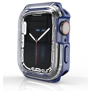 Robuuste Case Cover 38mm met Gehard Glas Scherm voor iwatch Series 3 2 1 Beschermende Bumper Accessoires Hard Case voor Dames Heren-Blauw