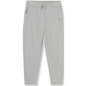 GANT REG Shield joggingbroek voor heren, casual broek, grijs melange, standaard, gemengd grijs, S