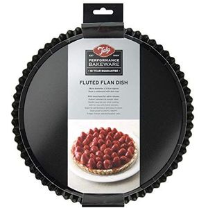 Tala Performance 28 cm diameter geribbelde taartvorm, professioneel koolstofstaal met Eclipse anti-aanbaklaag, losse bodem, perfect voor hartige of zoete taarten, vlaaien, quiches of desserts