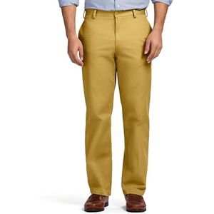 IZOD Heren American Chino Flat Front Classic Fit Pant, Kaki, 32W / 32L
