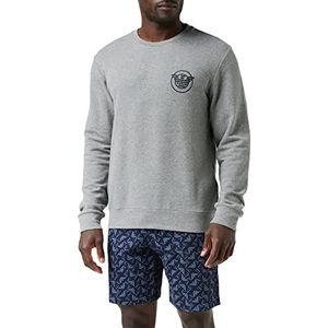 Emporio Armani Heren Comfort Stretch Terry Pullover Sweater Sweatshirt, dark grey melange, L