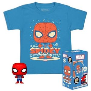 Funko Pocket POP! & Tee: Marvel-Holiday Spiderman - Spider-Man - Small - (S) - T-Shirt - Kleding met Collectable Vinyl Minifiguur - Geschenkidee - Speelgoed en Top met Korte Mouwen voor Volwassenen