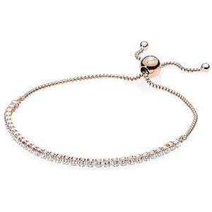 Pandora Timeless Sparkling Slider tennisarmband 14-karaats rosévergulde armband met heldere zirkoniasteentjes, 1