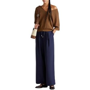 United Colors of Benetton T-shirt met V-hals M/M, Bruin, XXS