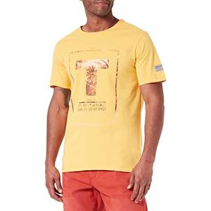 Timezone Palm T-shirt voor heren, Banana Yellow, XXL