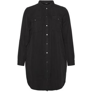 VERO MODA CURVE Dames Vmsila Ls Short Dress Mix Ga Curve Noos Jurk, zwart, 52 NL