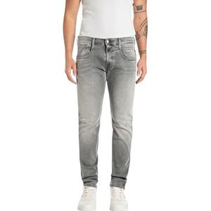 Replay Anbass Hyperflex Dust Herenjeans, slimfit, 096, medium grijs, 30W / 30L