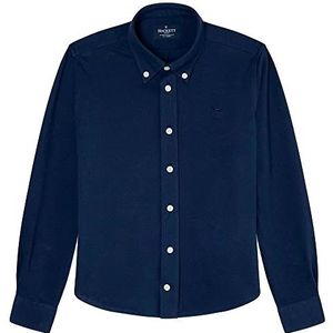 Hackett London Jongens Garment Dyed Pique Shirt, Navy, 3 jaar