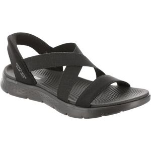 Skechers Women's GO Walk Flex Sandal-Glimmer Up Hands Free Slip-ins, Black/Black, 8