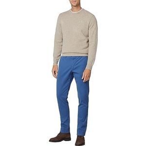 Hackett London Chino broek met textuur voor heren, Blauw (Steel Blue), 33W / 30L