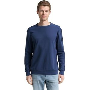 TOM TAILOR T-shirt met lange mouwen voor heren, 28061 - Ocean Blue, S