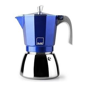 IBILI - Elba Blue espressomachine, 9 kopjes, 450 ml, gegoten aluminium, roestvrijstalen basis, geschikt voor inductie