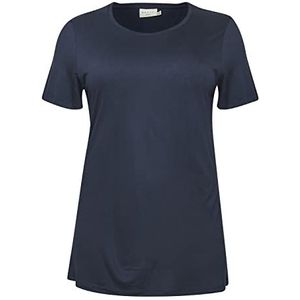 KAFFE CURVE Dames Dames Plus Size T-Shirt U-hals Basic Blouse, Midnight Marine, S