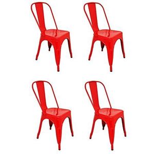 La Chaise Spaniola stoel TOLIX, rood Verpakking van 4 eenheden 53.50x52x73 cm Azul Y Amarillo