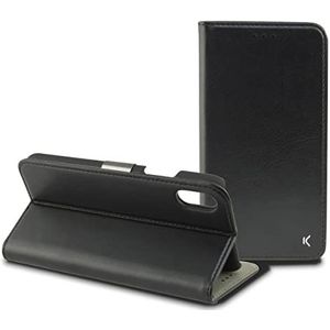 Ksix B0938FU20 beschermhoes met standfunctie voor iPhone X, met magneetsluiting, zwart