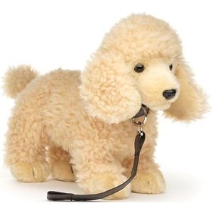 Uni-Toys - Poedel abrikoos, staand (met lijn) - 30 cm (lengte) - pluche hond - pluche dier