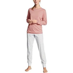 Calida Sweet Dreams Tweedelige pyjama voor dames, van katoen met zachte grip, Rose Bud, 48/50