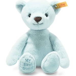 Steiff Soft Cuddly Friends My First Teddybeer teddybeer-26 cm knuffeldier voor baby's – knuffeldier en zacht wasbaar-lichtblauw (242144), blauw, 1 stuk (1 stuk verpakking)
