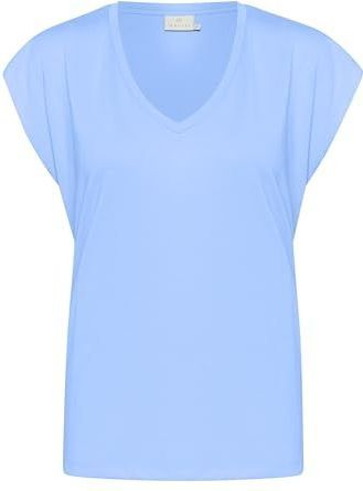 Kaffe - T-shirt - Ultramarijn - Korte Mouwen - V-hals - Regular Fit