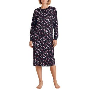 CALIDA Dames Midnight Mushrooms nachthemd, Dark Lapis Blue, standaard, Dark Lapis Blue, One size