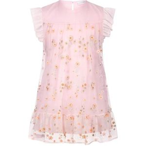 SALT AND PEPPER BY KIDS PARK Meisje zomer jurk bloem mesh playwear, Rose, 98, Rosé, 98
