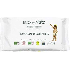 Eco by Naty AloÃ« Vera Billendoekjes - Plantaardige doekjes, composteerbare hypoallergene babydoekjes, veilig voor de gevoelige babyhuid (12 x 56 |672 Doekjes)