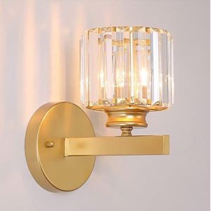 Moderne Kristallen Wandlamp Schans, E27 Gouden Kristallen Wandlamp, Voor Nachtkastje Slaapkamer Woonkamer Eetkamer Gang Verlichting