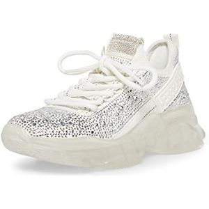 Steve Madden Women's Maxima Sneaker, White Multi Rhinestone, 6.5