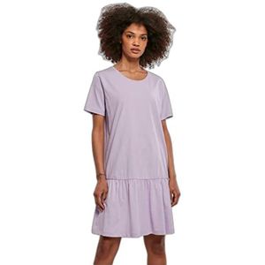Urban Classics Damesjurk Valance Tee Dress, T-shirtjurk voor vrouwen met volant aanzet op de rok in vele kleuren verkrijgbaar, maten XS - 5XL, lila (lilac), 4XL
