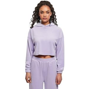 Urban Classics Dames Dames Dames Cropped Velvet Oversized Hoody Hoodie, lavendel, M