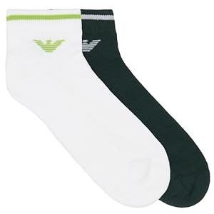 EMPORIO ARMANI MAN'S POP SPONS 2-PACK SOKKEN BINNEN WIT TU, Wit, One size