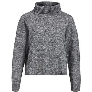 Object OBJMINNA L/S gebreide trui met rolkraag NOOS, donkergrijs gemêleerd, S