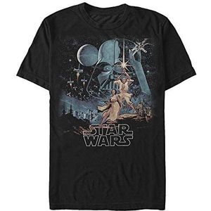 Star Wars Unisex Two Hopes Organic T-shirt met korte mouwen, zwart, L