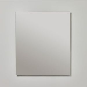 Loevschall Raw Vierkante spiegel, 70 x 60 cm, badkamerspiegel met veiligheidsfolie, eenvoudige decoratieve spiegel met verborgen ophanging, decoratieve wandspiegel, zonder lijst